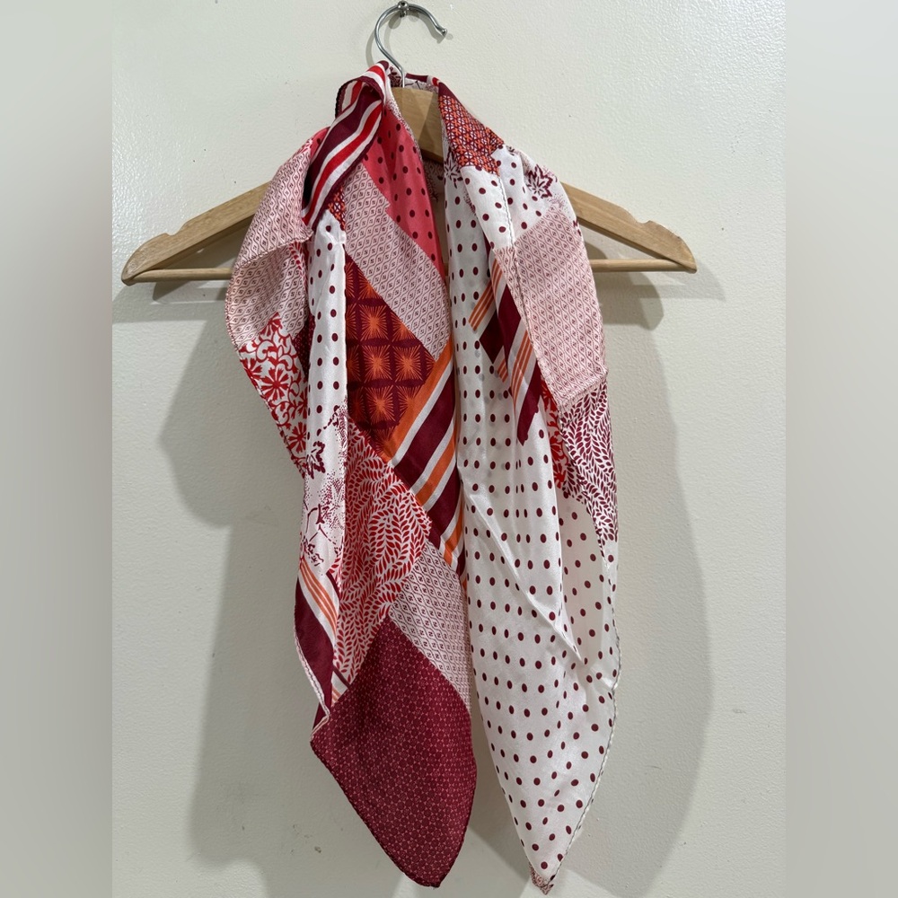 Mentex Women's Red Patchwork Print Scarf